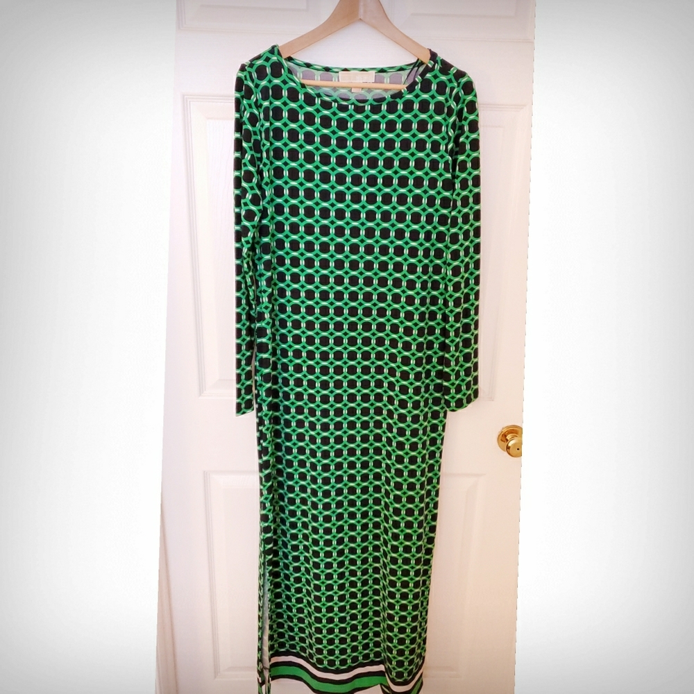 MICHAEL Michael Kors Green Print Maxi Dress